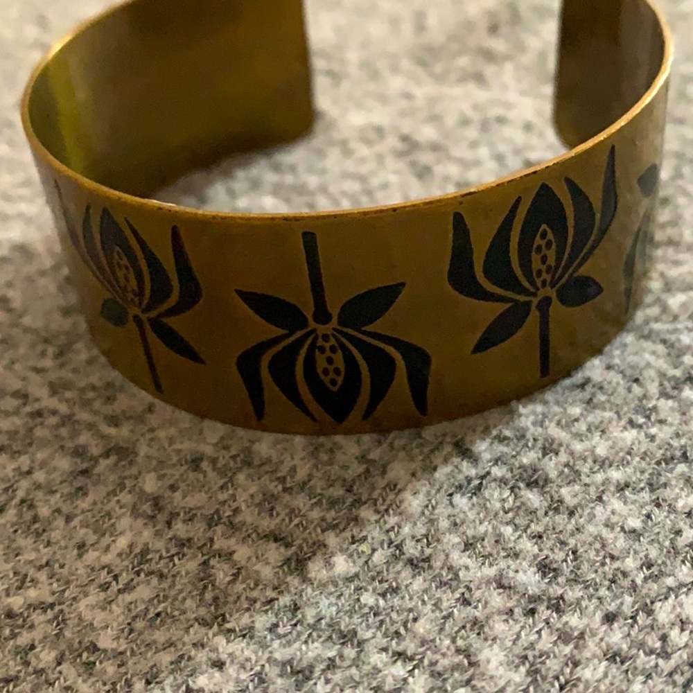 Solid Brass India Cuff Bracelet Bohemian Boho Jew… - image 3